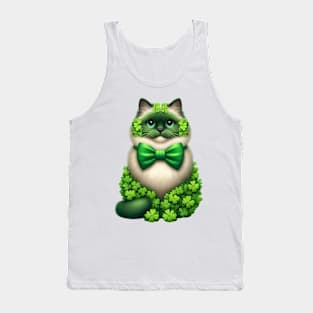 Clover Birman Cat St Patricks Day Tank Top